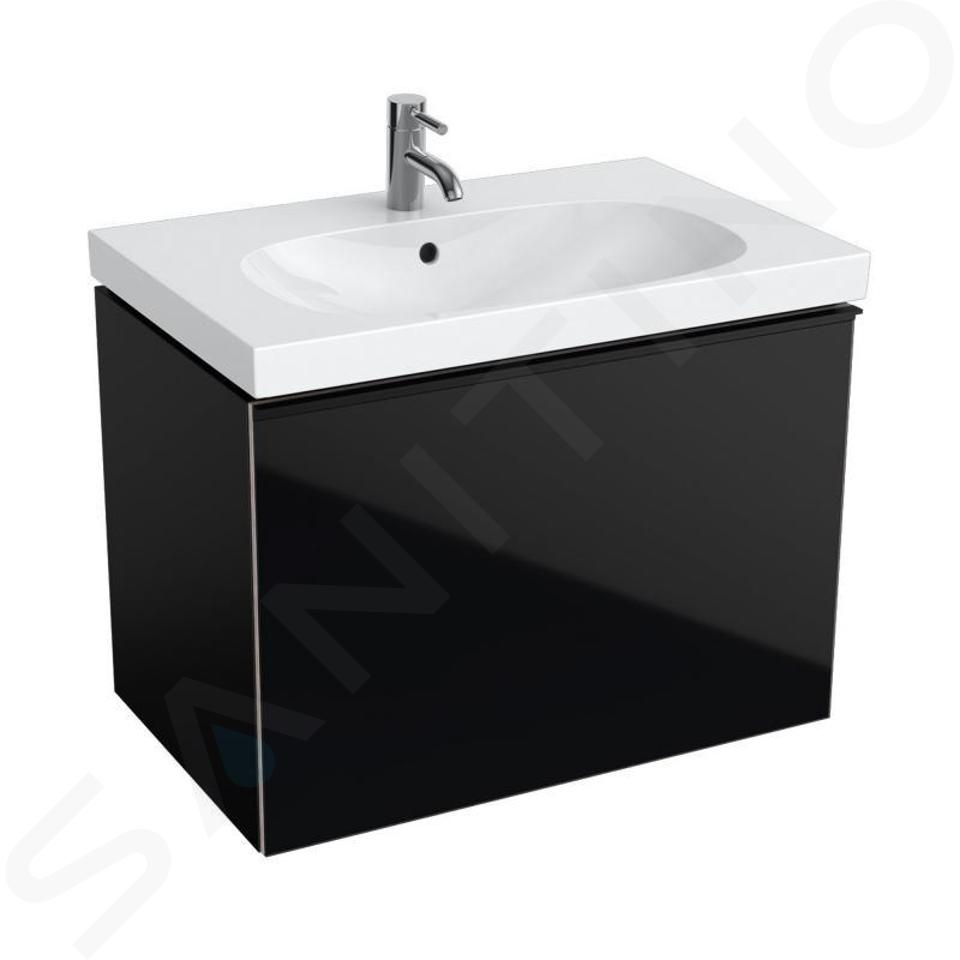 Geberit Acanto - Meuble sous lavabo 750 mm, noir 500.611.16.1