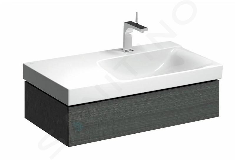 Geberit Xeno 2 - Skříňka pod umyvadlo 900 mm s odkládací plochou, zásuvka s LED svítidlem, šedá 500.514.43.1