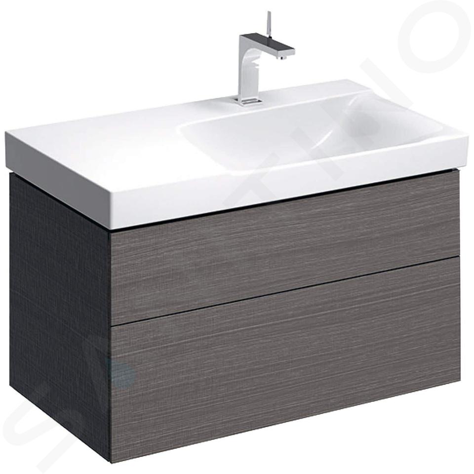 Geberit Xeno 2 - Meuble sous lavabo 900 mm avec plage de dépose, tiroir avec luminaire LED, gris 500.516.43.1