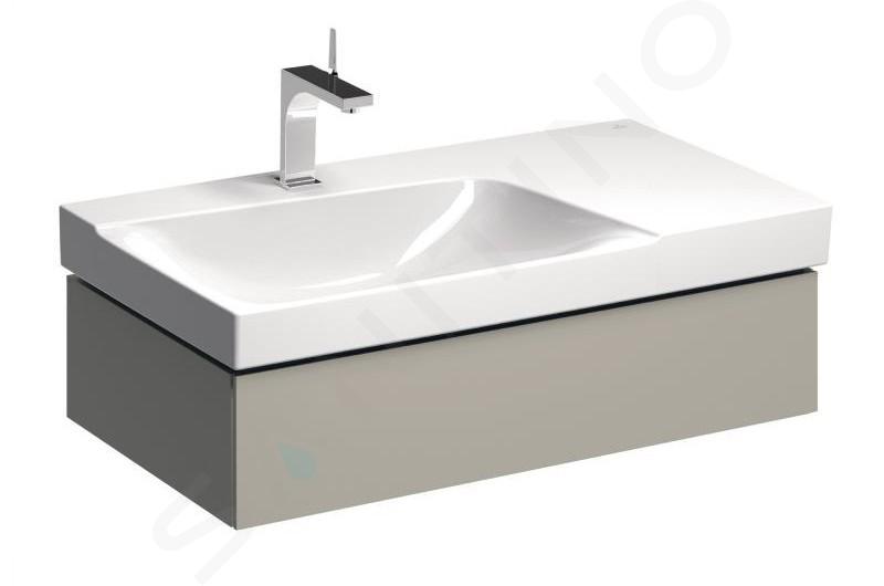 Geberit Xeno 2 - Meuble sous lavabo 900 mm avec plage de dépose, tiroir avec luminaire LED, greige 500.513.00.1