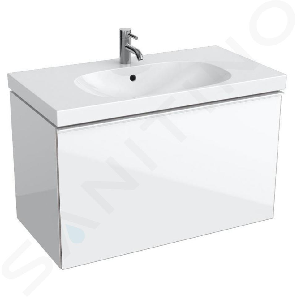 Geberit Acanto - Mobile sottolavabo 900 mm, bianco lucido 500.612.01.2