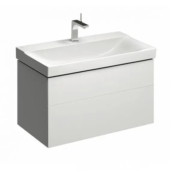 Geberit Xeno 2 - Meuble sous lavabo 900 mm, tiroir avec luminaire LED, blanc poli 500.509.01.1