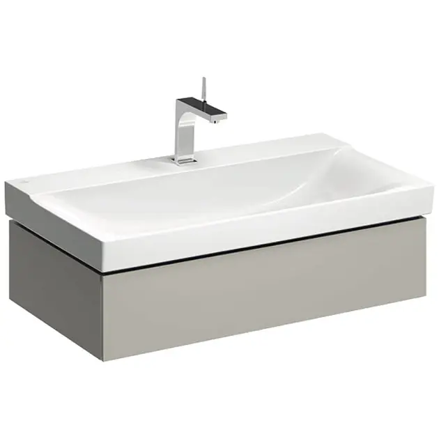Geberit Xeno 2 - Mueble bajo lavabo 90 cm, cajón con iluminación LED, taupe 500.508.00.1