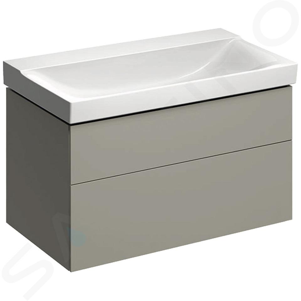 Geberit Xeno 2 - Meuble sous lavabo 900 mm, tiroir avec luminaire LED, greige 500.509.00.1