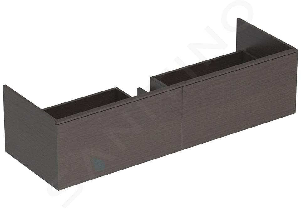 Geberit Xeno 2 - Waschtischunterschrank Varicor 1400 mm, mit LED-Beleuchtung, 2 Auszüge, grau 500.348.43.1