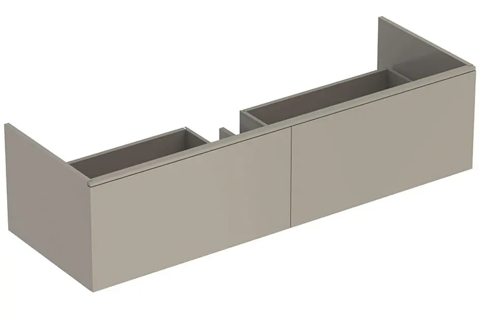 Geberit Xeno 2 - Waschtischunterschrank Varicor 1400 mm, mit LED-Beleuchtung, 2 Auszüge, greige 500.348.00.1