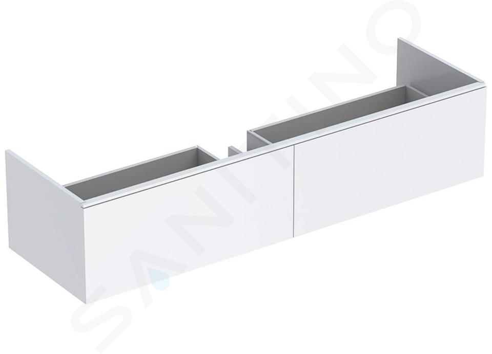 Geberit Xeno 2 - Meuble sous lavabo Varicor 1400 mm avec luminaire LED, 2 tiroirs, blanc mat 500.346.01.1