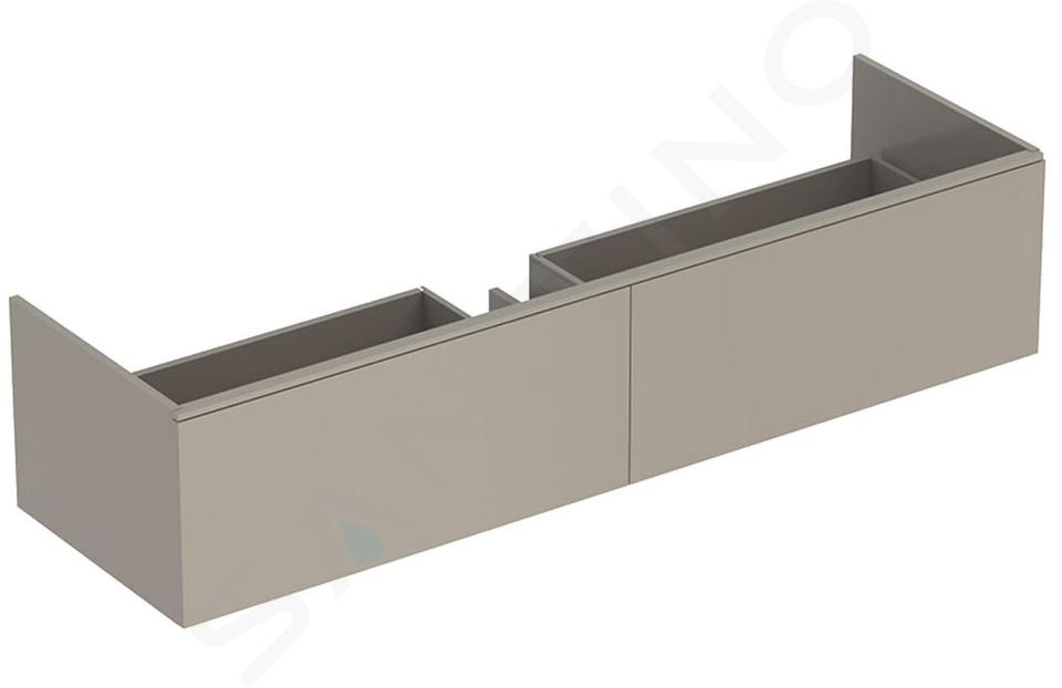 Geberit Xeno 2 - Wastafelonderkast Varicor 160 cm met LED verlichting en 2 laden, grijs/beige 500.346.00.1