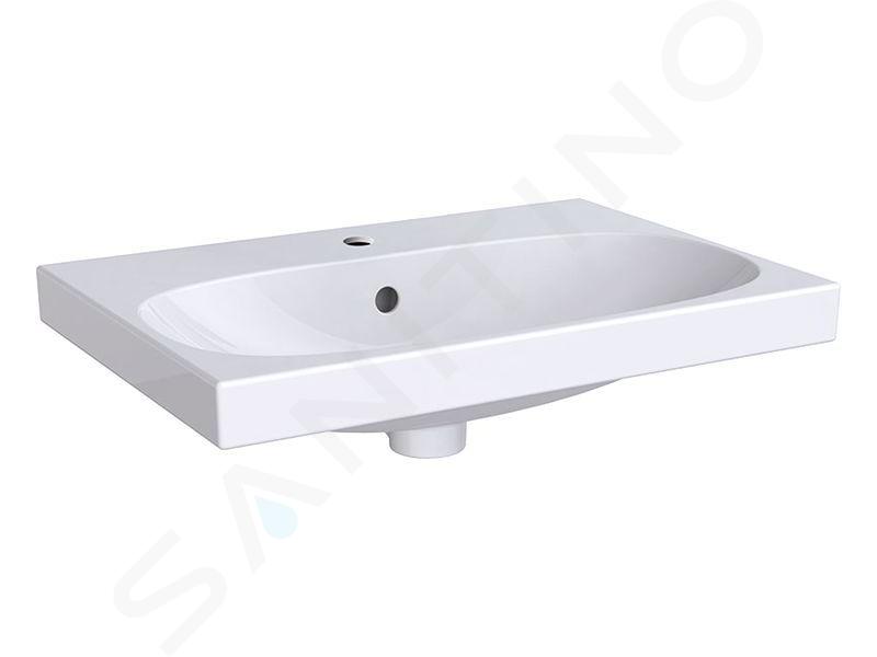 Geberit Acanto - Lavabo 600x422 mm, foro per miscelatore, con troppopieno, bianco 500.631.01.2