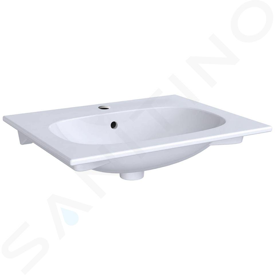 Geberit Acanto - Lavabo 60x48 cm, con orificio para grifo, con rebosadero, blanco 500.640.01.2