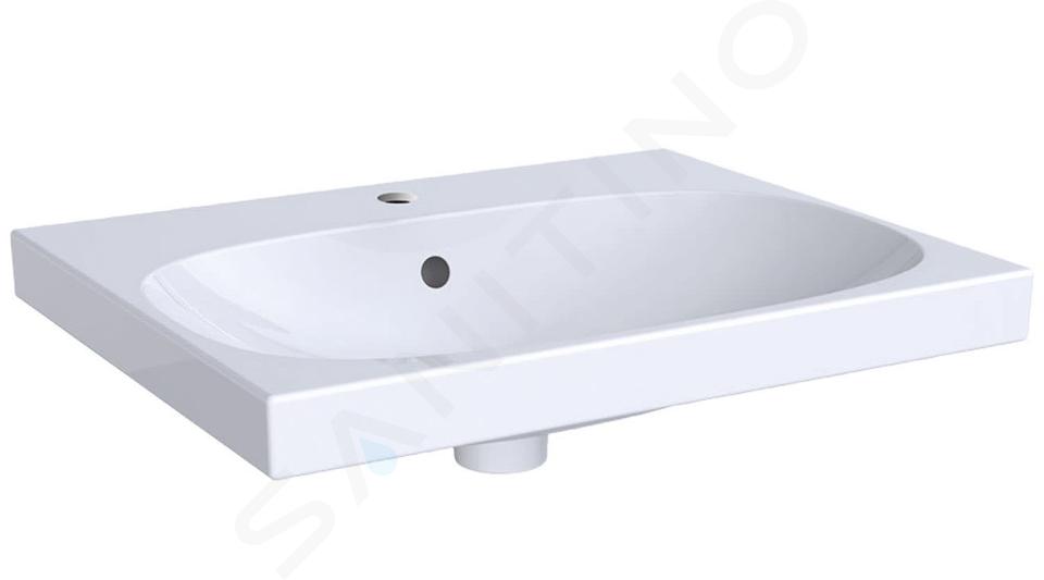 Geberit Acanto - Lavabo 600x482 mm, foro per miscelatore, con troppopieno, bianco 500.620.01.2