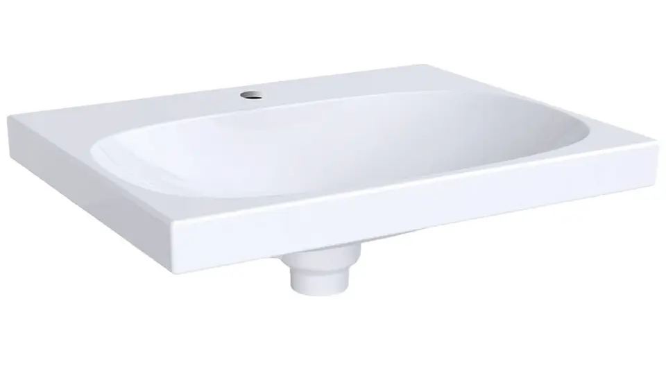 Geberit Acanto - Waschtisch 600x482 mm, mit Hahnloch und verdecktem ...