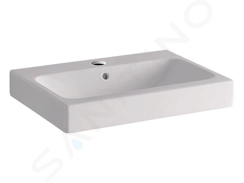 Geberit iCon - Lavabo 60x49 cm, orificio para grifo, con rebosadero, con KeraTect, blanco 124560600