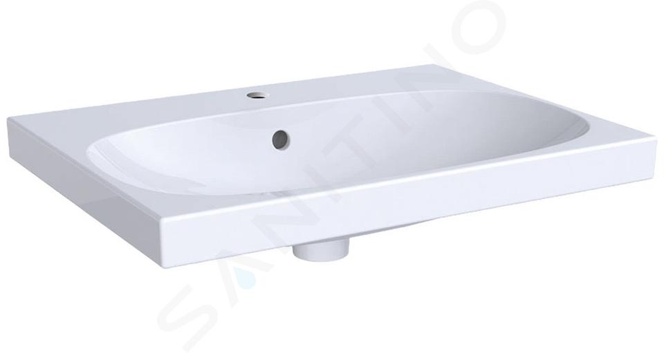 Geberit Acanto - Lavabo 650x482 mm, avec 1 trou, avec trop-plein, blanc 500.621.01.2