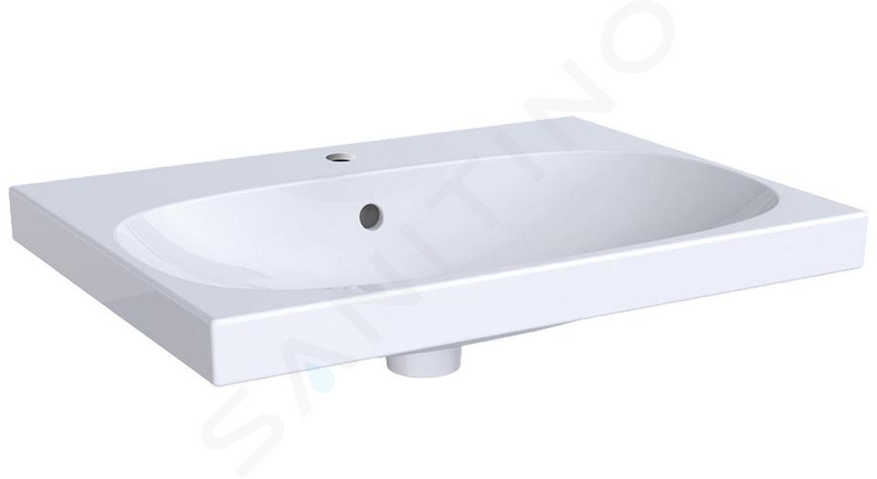 Geberit Acanto - Lavabo 650x482 mm, orificio para grifo, con rebosadero, con KeraTect, blanco 500.621.01.8