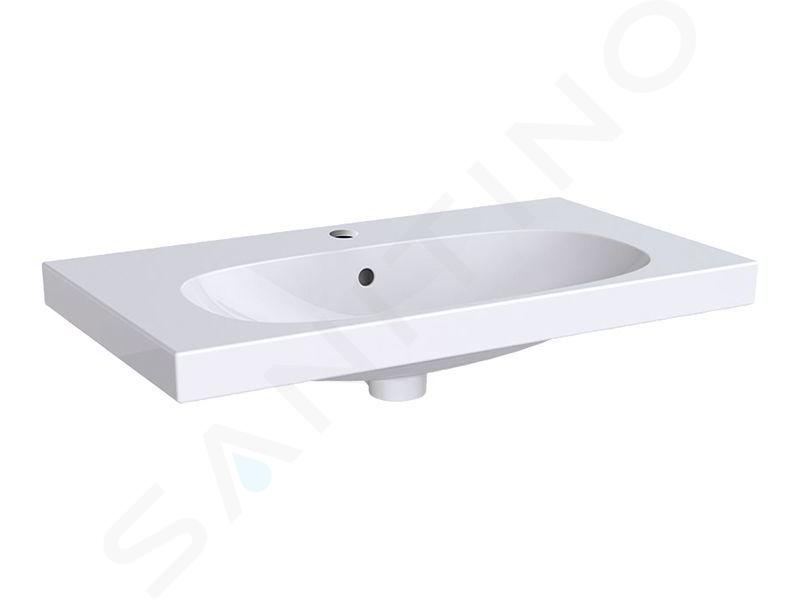 Geberit Acanto - Lavoar 750x422 mm, orificiu pentru baterie, cu preaplin, alb 500.632.01.2