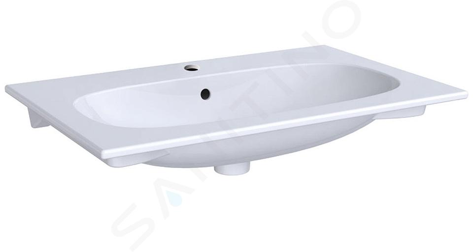 Geberit Acanto - Lavabo 750x480 mm, con foro per miscelatore, con troppopieno, bianco 500.641.01.2