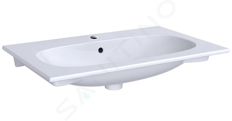 Geberit Acanto - Lavabo 750x480 mm, avec 1 trou, avec trop-plein, avec KeraTect, blanc 500.641.01.8