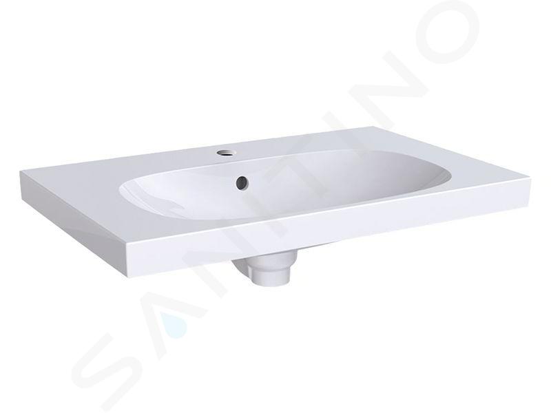 Geberit Acanto - Lavabo 75x48 cm, orificio para grifo, con rebosadero, blanco 500.622.01.2