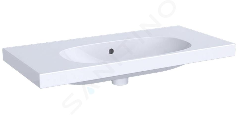 Geberit Acanto - Lavabo 90x42 cm, sin orificio para grifo, con rebosadero, blanco 500.634.01.2