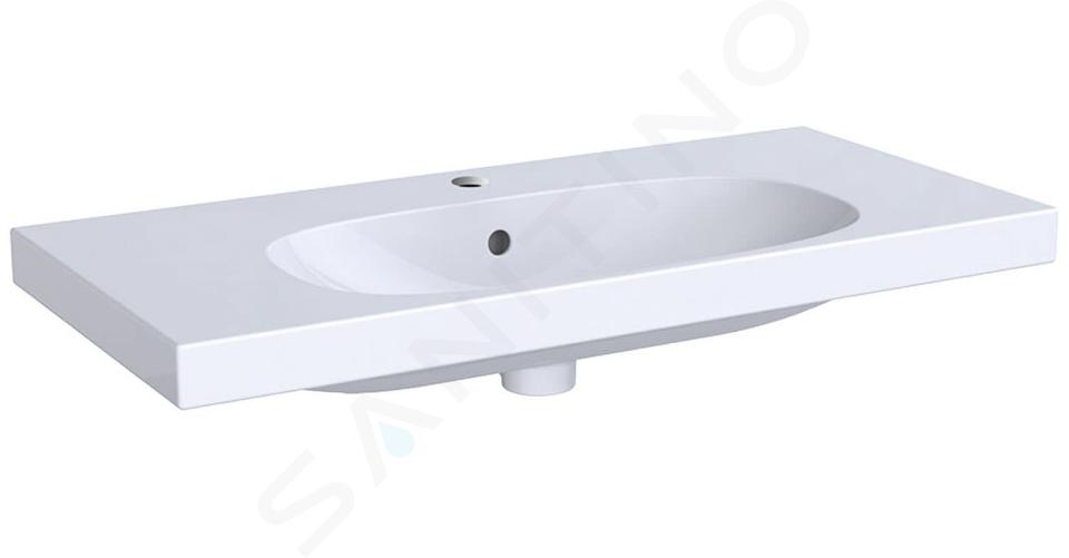 Geberit Acanto - Lavabo 90x42 cm, orificio para grifo, con rebosadero, blanco 500.633.01.2