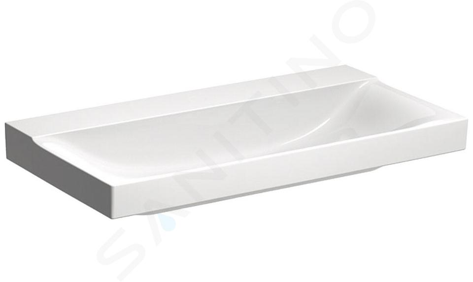 Geberit Xeno 2 - Lavabo 90x48 cm, sin orificio para grifo, sin rebosadero, con KeraTect, blanco 500.532.01.1