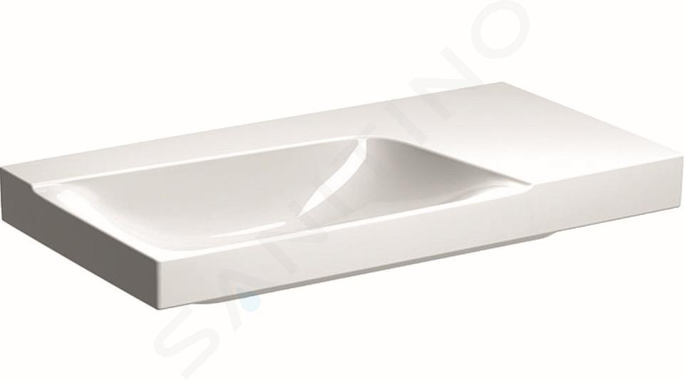 Geberit Xeno 2 - Lavabo 900x480 mm, senza foro per miscelatore, senza troppopieno, con ripiano a destra, con KeraTect, bianco 500.534.01.1