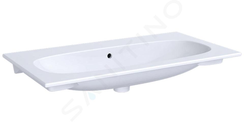 Geberit Acanto - Lavabo 900x480 mm, sin orificio para grifo, con rebosadero, blanco 500.643.01.2