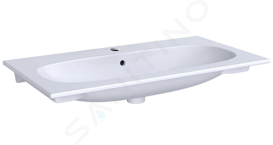 Geberit Acanto - Lavabo 900x480 mm, con foro per miscelatore, con troppopieno, con KeraTect, bianco 500.642.01.8