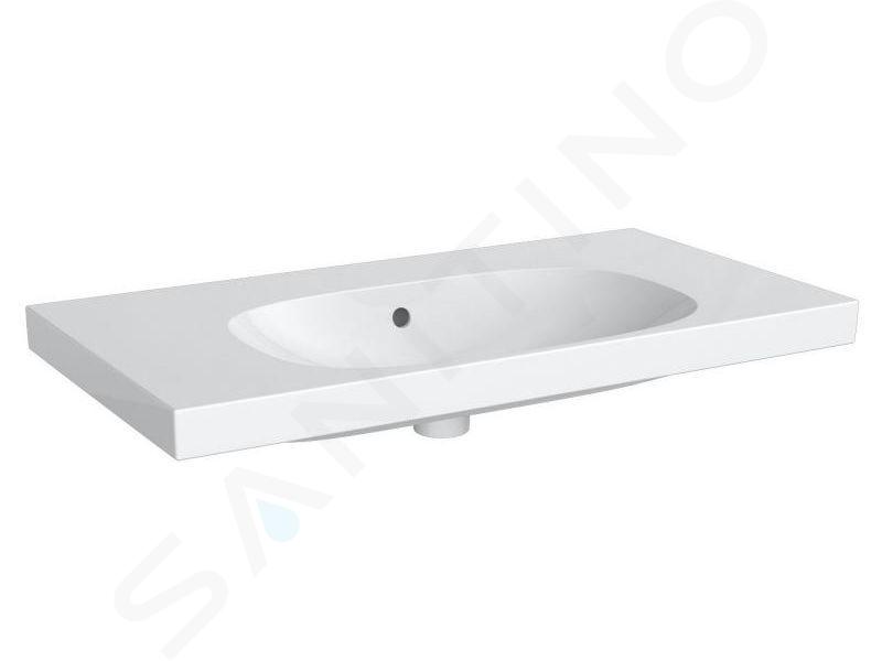 Geberit Acanto - Lavabo 90x48 cm, sin orificio para grifo, con rebosadero, blanco 500.624.01.2