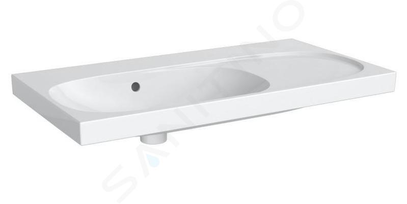 Geberit Acanto - Lavabo 900x482 mm, sans trou, avec trop-plein, avec plage de dépose à droite, blanc 500.626.01.2