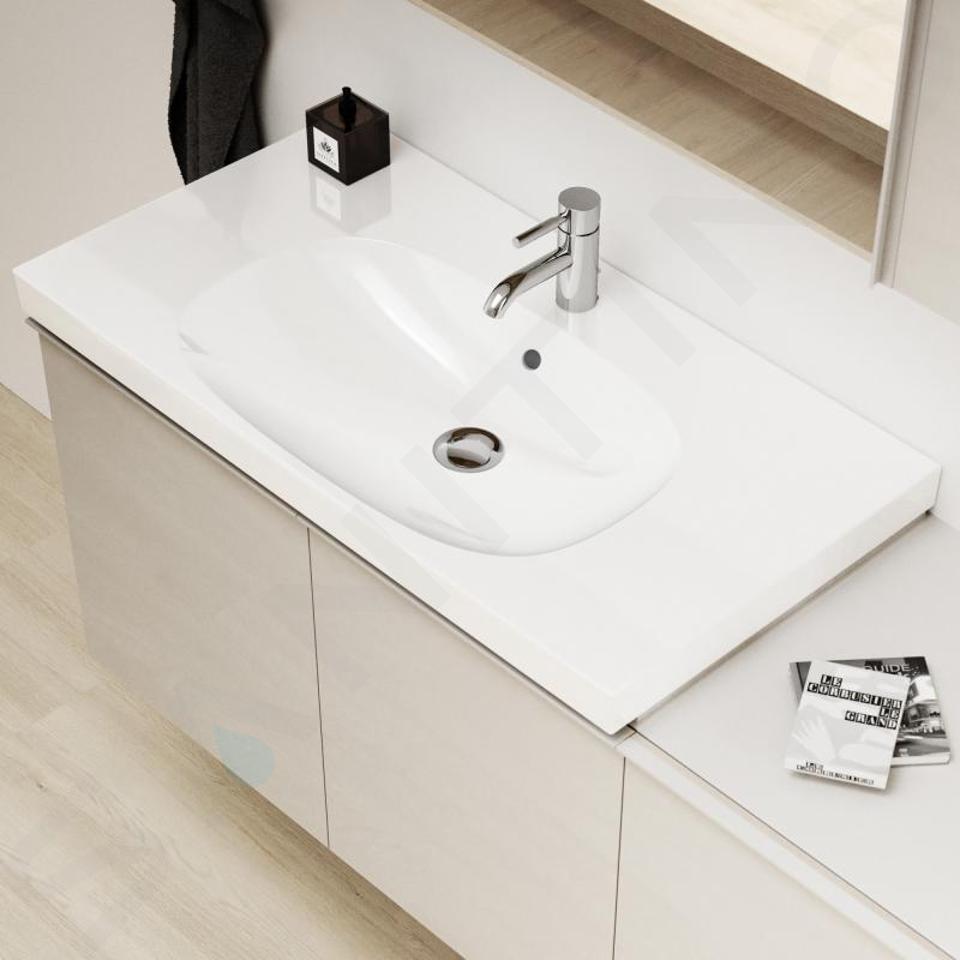 Geberit Acanto - Lavabo 900x482 mm, foro per miscelatore, con troppopieno,  bianco 500.623.01.2