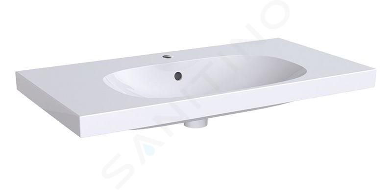 Geberit Acanto - Lavabo 900x482 mm, orificio para grifo, con rebosadero, con KeraTect, blanco 500.623.01.8