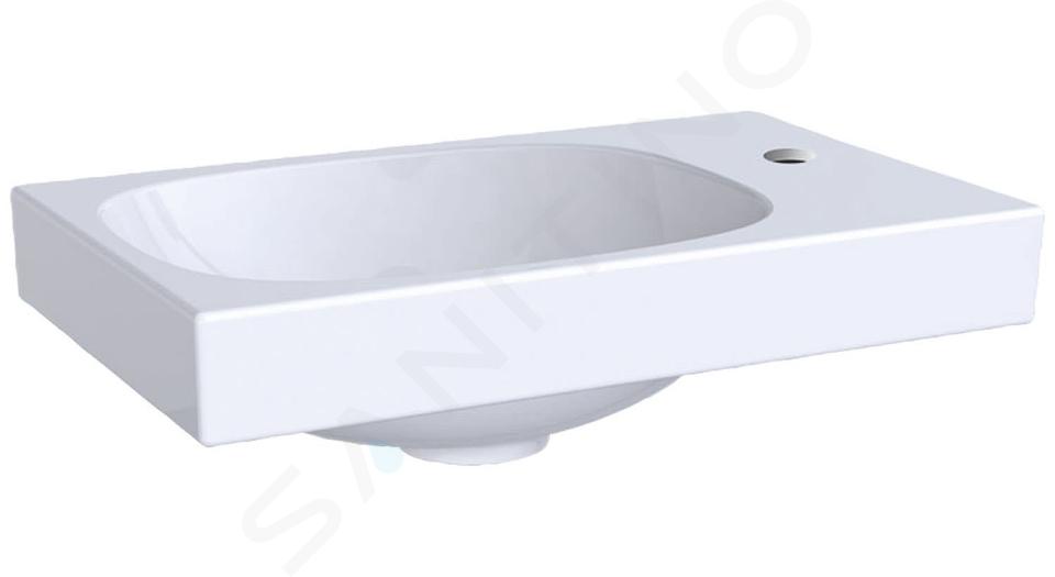 Geberit Acanto - Lavabo 400x250 mm, orificio para grifo a la derecha, sin rebosadero, blanco 500.635.01.2