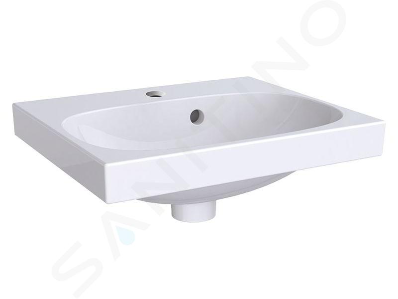 Geberit Acanto - Lavamani 450x380 mm, foro per miscelatore, con troppopieno, bianco 500.636.01.2