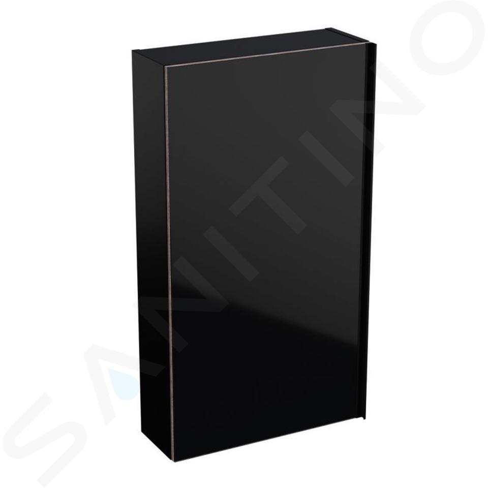 Geberit Acanto - Hängeschrank 450x820 mm, mit Spiegel an Türinnenseite, schwarz 500.639.16.1