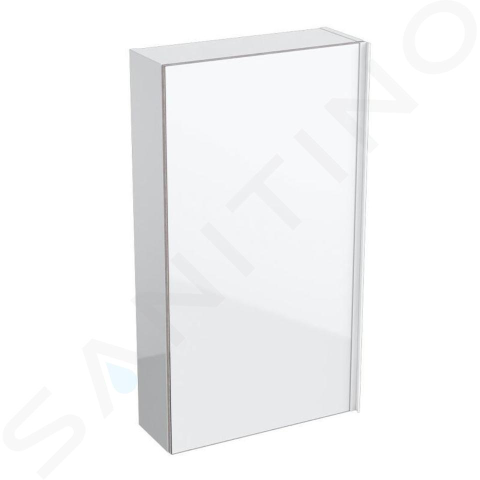 Geberit Acanto - Armoire suspendue 450x820 mm avec miroir intérieur, blanc poli 500.639.01.2