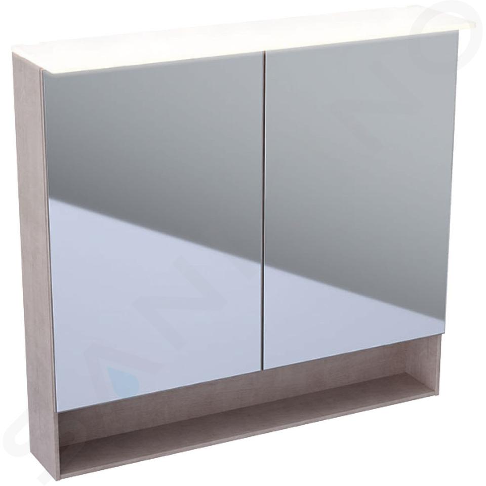 Geberit Acanto - Spiegelschrank 740x830 mm, mit LED-Beleuchtung, Eiche Mystic 500.645.00.2