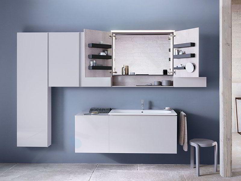 Geberit Acanto - bovenkast met spiegel 740x830 Mytic eik 500.645.00.2 | Sanitino.nl