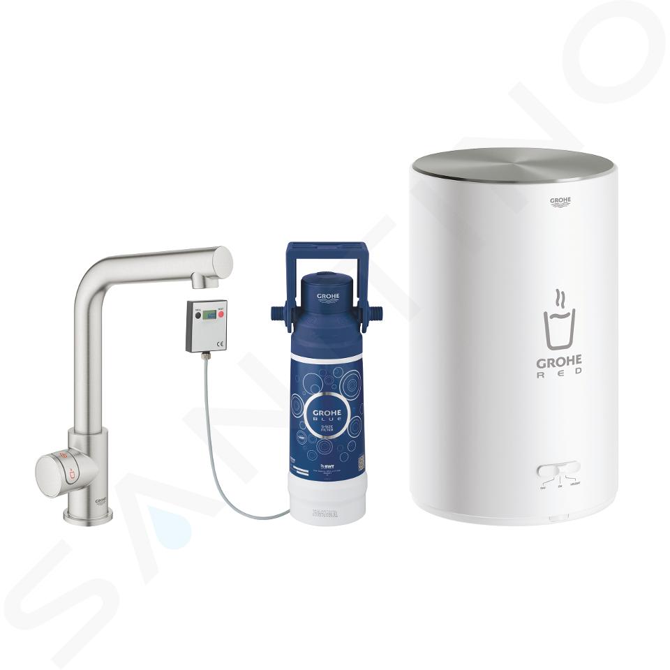 Grohe Red - Mono keukenkraan met M boiler en filter, supersteel 30339DC1