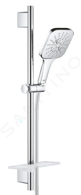 Grohe Rainshower SmartActive Cube - Conjunto de alcachofa de ducha 130 9,5 l/min, 3 chorros, barras y mangueras 600 mm, cromo 26584000