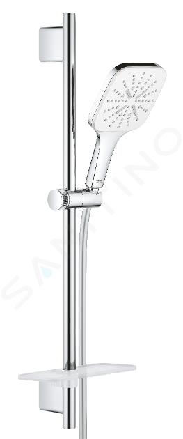 Grohe Rainshower SmartActive Cube - Súprava sprchovej hlavice 130 9,5 l/min, 3 prúdy, tyče 600 mm a hadice, mesačná biela 26584LS0