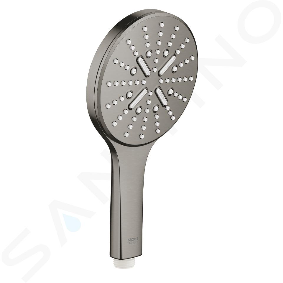 Grohe Rainshower SmartActive - Cabezal de ducha 130 9,5 l/ min, 3 chorros, Hard Graphite cepillado 26574AL0