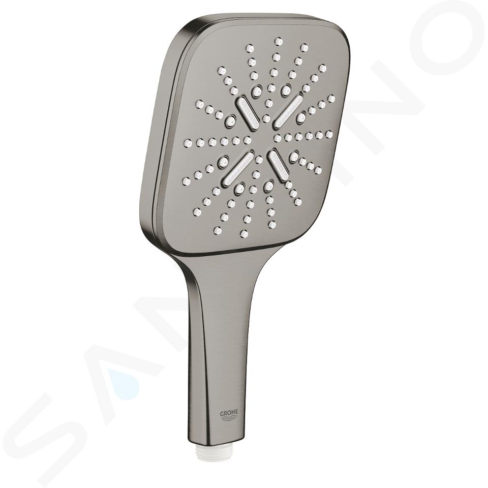 Grohe Rainshower SmartActive Cube - Cabezal de ducha 130 9,5 l/ min, 3 chorros, Hard Graphite cepillado 26582AL0