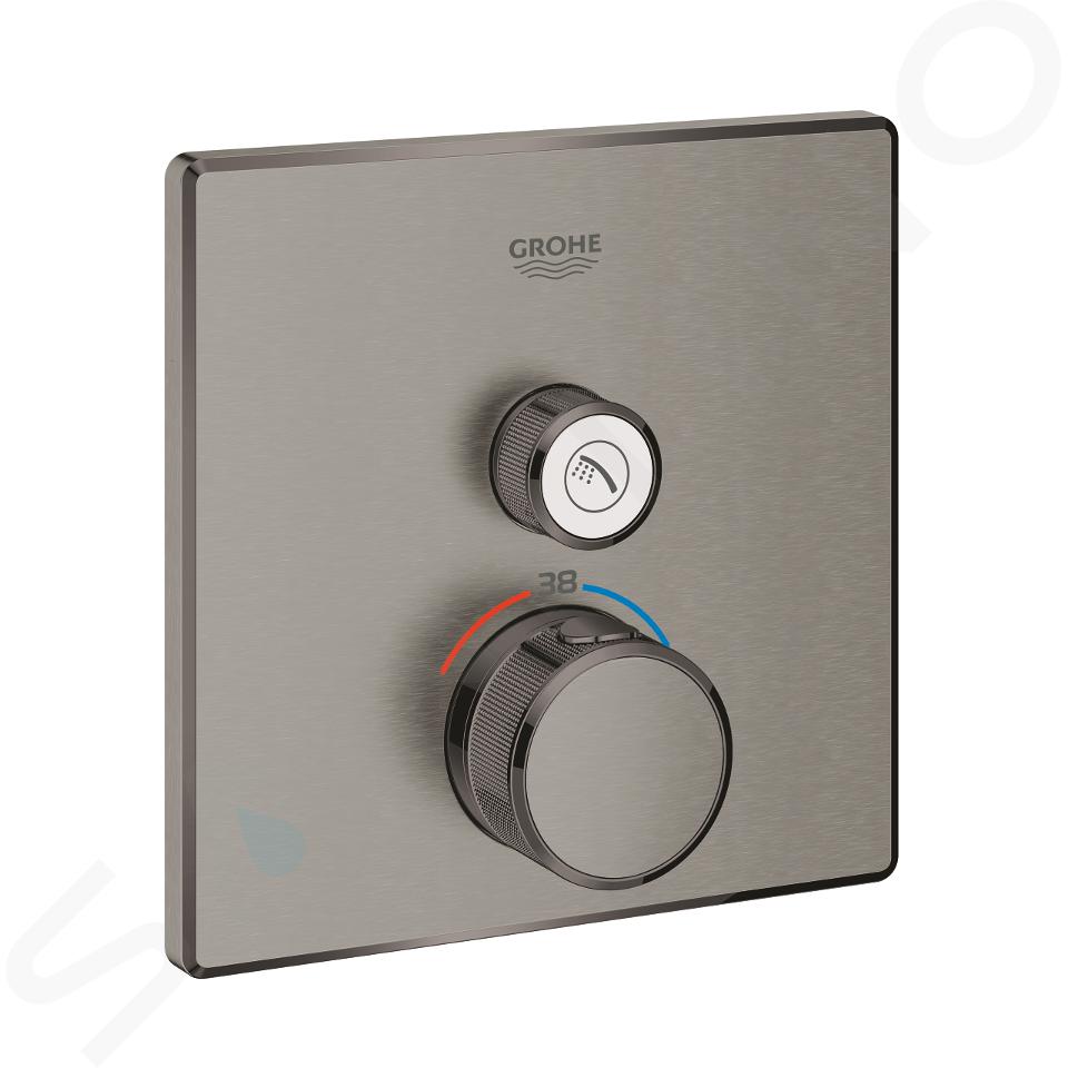 Grohe Grohtherm SmartControl - Miscelatore doccia termostatico ad incasso, utenza singola, Hard Graphite spazzolata 29123AL0