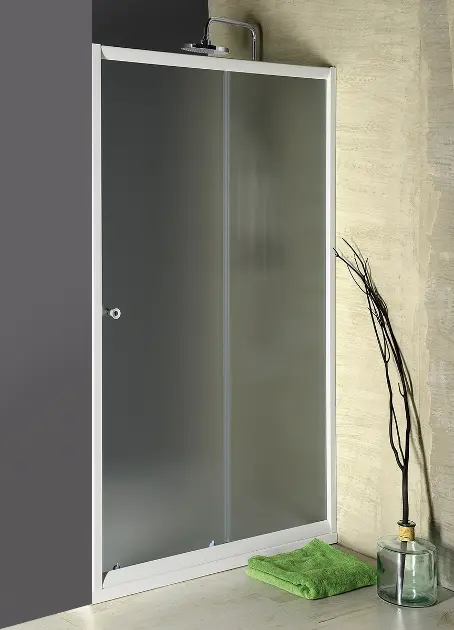 Aqualine - Anta doccia scorrevole 120 cm, vetro opaco BTS120
