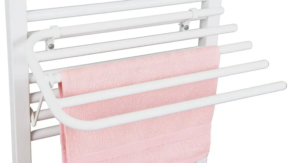 Aqualine - Vješalica za ručnike za radijatore, duljina 60 cm, bijela 25-03-SV460