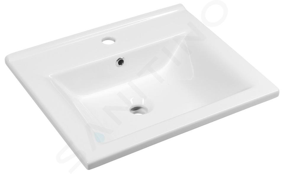 Aqualine Zuno - Lavoar 550x455 mm, cu 1 gaură pentru robinet, alb 9055