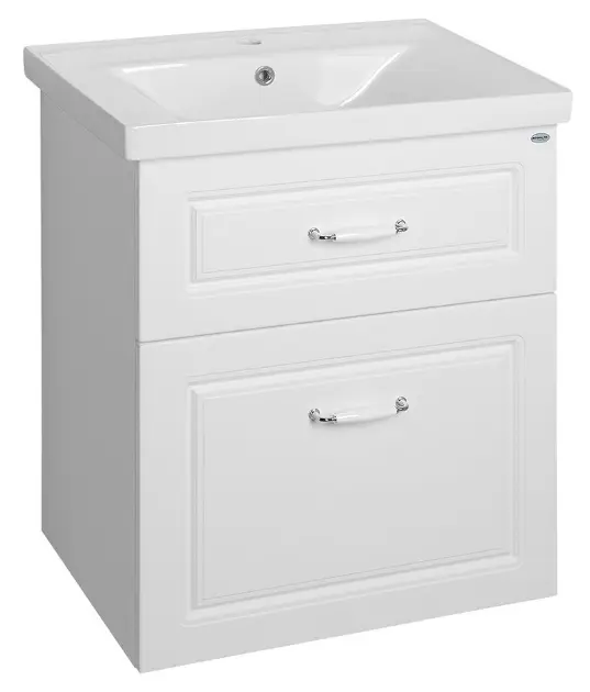 Aqualine Favolo - Meuble lavabo 62x73x44 cm, 2 tiroirs, blanc mat FV265