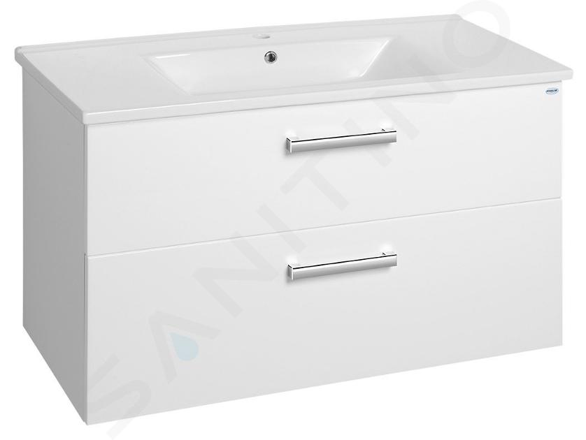 Aqualine Vega - Mobiletto lavabo 97x60x44 cm, bianco VG103